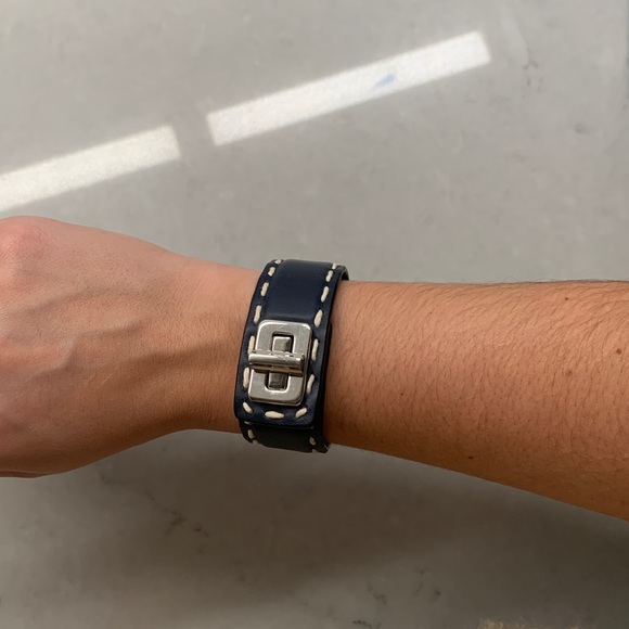 Prada Leather and Silver Cuff Bracelet - Picture 3 of 5